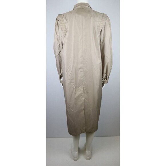 VINTAGE WOMEN'S BEIGE RAIN JACKET TRENCH COAT - WEATHER WISE - SIZE 11/12 - Picture 4 of 5